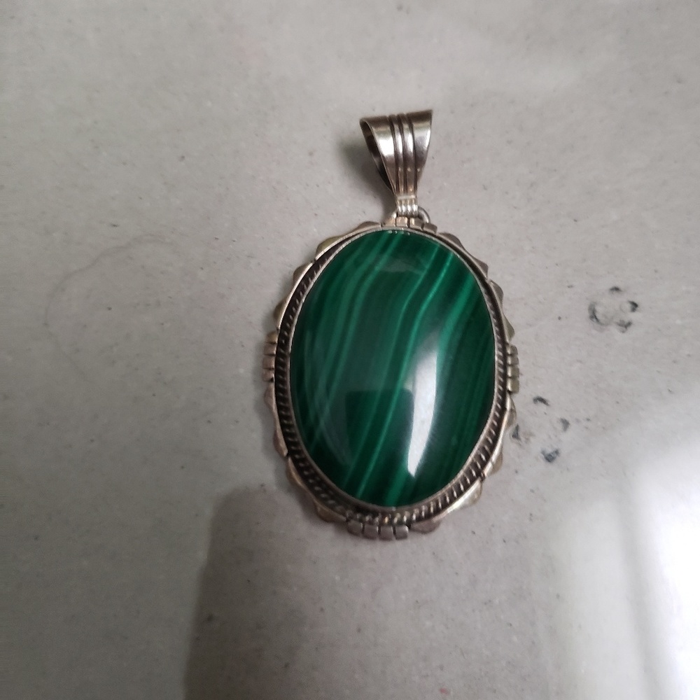 Sterling Silver and Jade Pendant